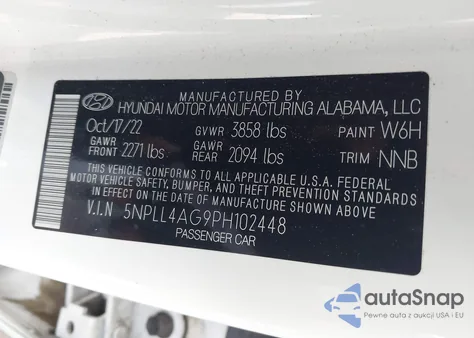 2023 Hyundai Elantra Se z USA, uszkodzony, nr VIN 5NPLL4AG9PH102448